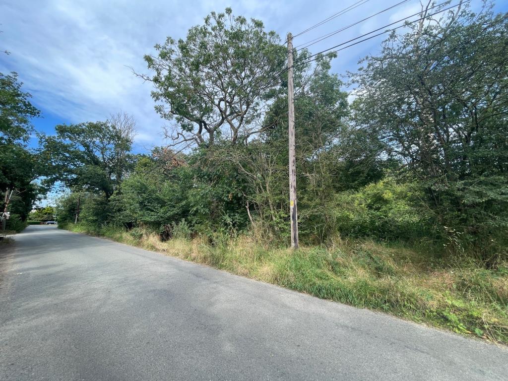 Lot: 27 - APPROX THREE ACRES OF FREEHOLD LAND - View of the road frontage looking up Crabbs Hill to Church Road